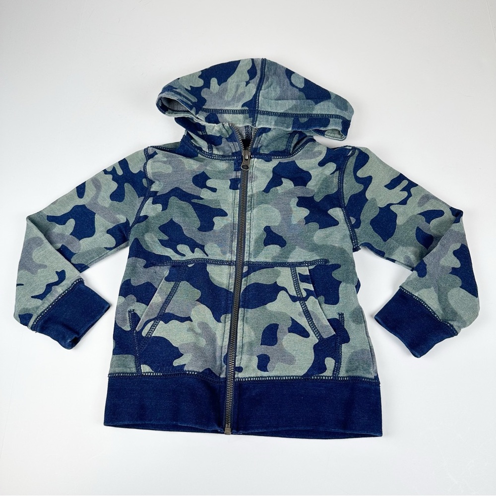 Crewcuts by J.Crew Green Camo Long Sleeve Pocket Zip Hoodie Sweatshirt Size 3Y